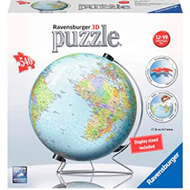RAVENSBURGER Puzzles Y Construcciones-Puzzle Globo Terráqueo 3D 540 Piezas