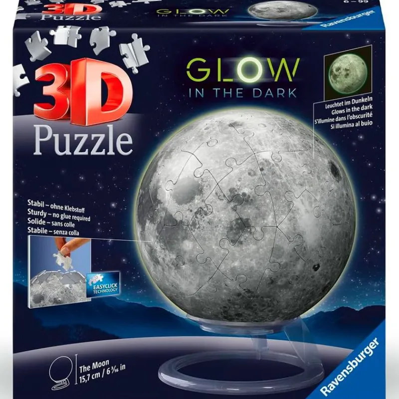 RAVENSBURGER Puzzles Y Construcciones-Puzzle Luna 3D Brilla en la Oscuridad