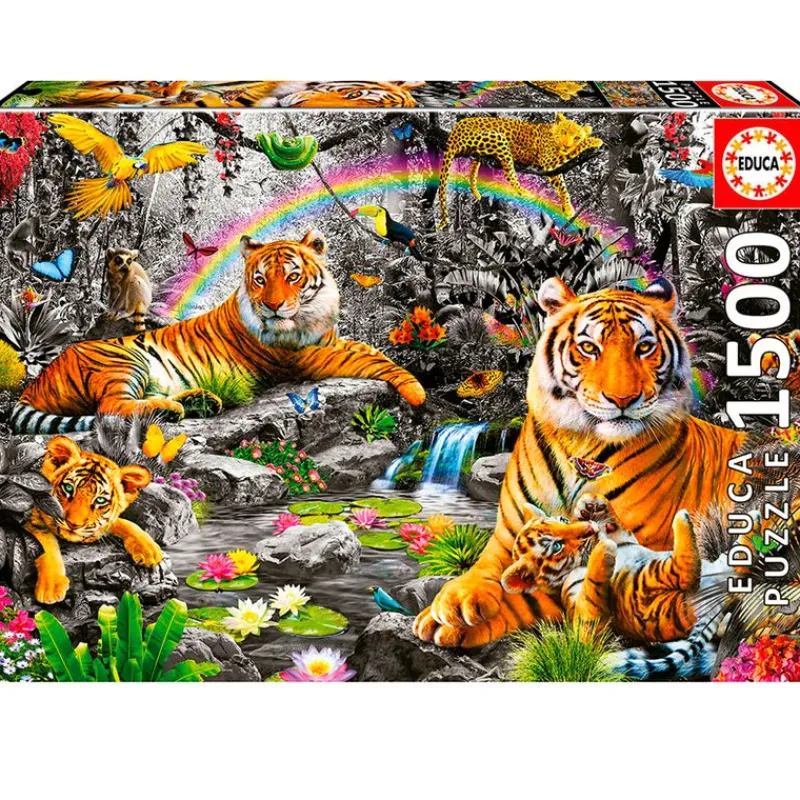 EDUCA Puzzles Expertos: Más De 1000 Piezas-Puzzle Selva Radiante 1500 Piezas
