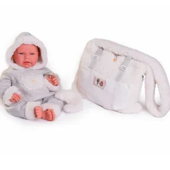 MUÑECAS ANTONIO JUAN Muñecas-Recién Nacida Lea con Bolso Portabebé de Borrego
