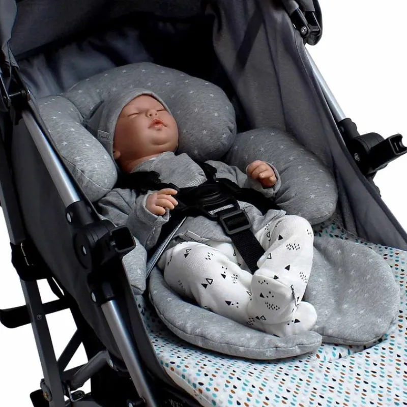 VADEBEBE Complementos Para El Descanso-Reductor Universal Gris estrellas blancas