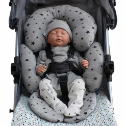 VADEBEBE Complementos Para El Descanso-Reductor Universal Gris estrellas Negras