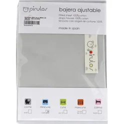 Sabana bajera minicuna 50*80 gris*PIRULOS