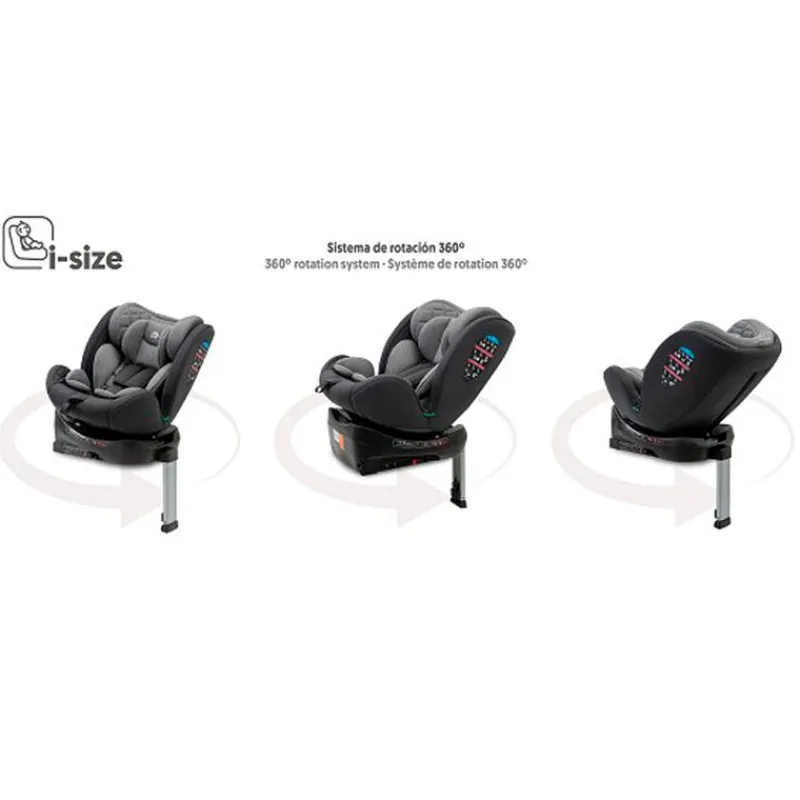 INTERBABY Sillas Con Isofix De 40 A 150 Cm (0 A 12 Años)-Sella 40-150cm Giratoria c/Pata Negra