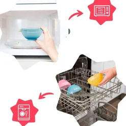 BADABULLE Complementos De Alimentación-Set 3 bols antideslizamiento con tapa