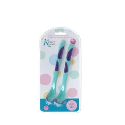 KIOKIDS Vajillas Infantiles-Set 2 cucharas de silicona con sensor azul
