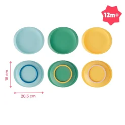 BADABULLE Vajillas Infantiles-Set 3 platos antideslizantes surtidos