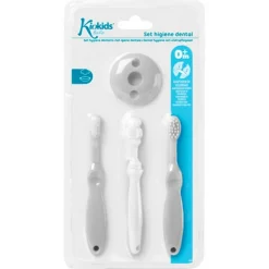 KIOKIDS Accesorios Y Complementos De Baño-Set Cepillos de Dientes para Bebé Gris