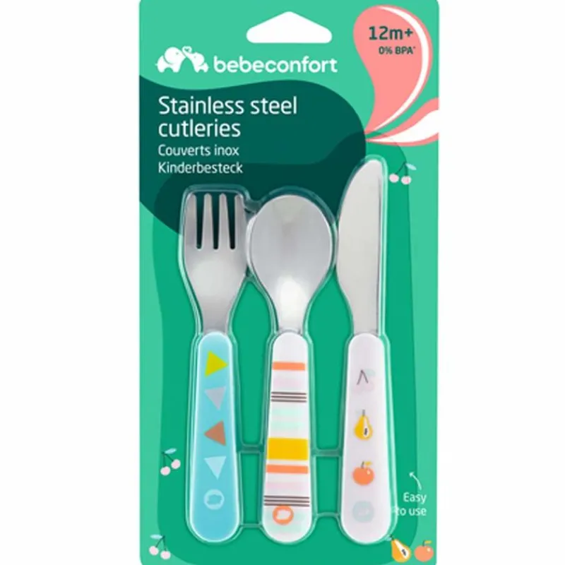 BEBE CONFORT Vajillas Infantiles-Set Cubiertos Metal +12M