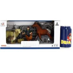 DRIM DISCOUNT Figuras Y Figuras De Acción-Set de Figuras Granjero con Animales y Caballo
