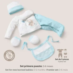 INTERBABY Regalos De Nacimiento-Set Nacimiento de 0-6m 5 piezas Elefante Azul