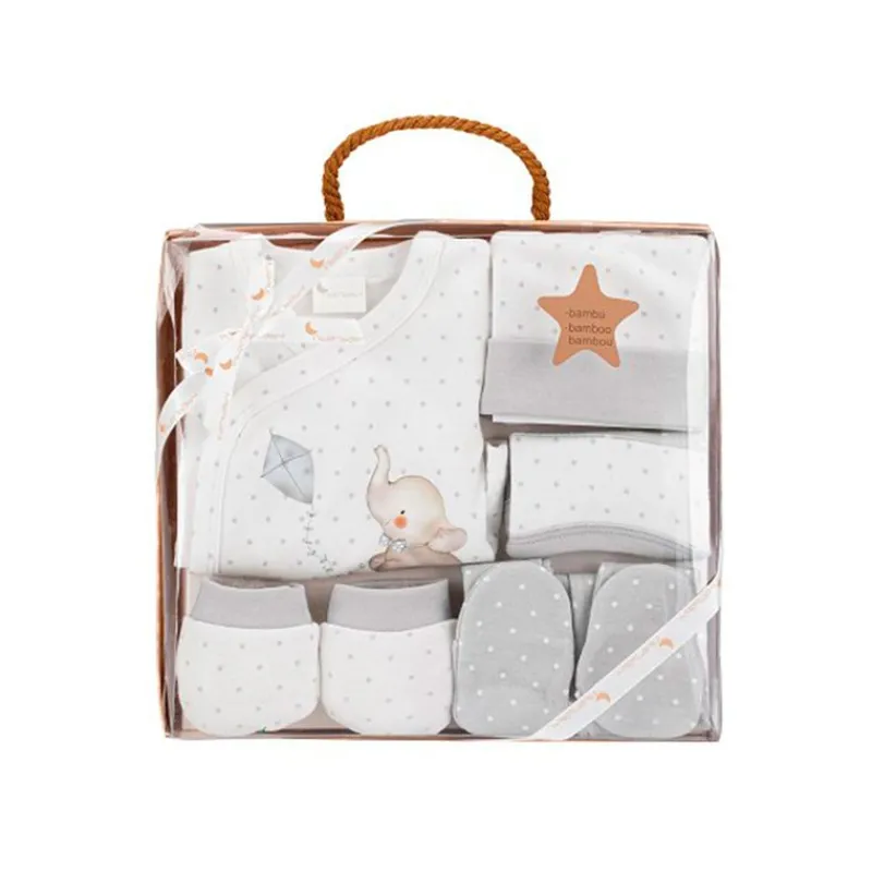 Set Nacimiento de 0-6m 5 piezas Elefante Gris*INTERBABY