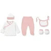 INTERBABY Regalos De Nacimiento-Set Nacimiento de 0-6m 5 piezas Flores Rosa