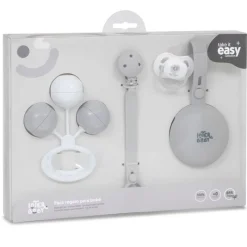 INTERBABY Regalos De Nacimiento-Set Regalo 4 Piezas Silicona Gris