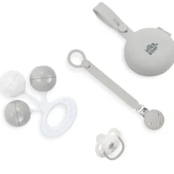 INTERBABY Regalos De Nacimiento-Set Regalo 4 Piezas Silicona Gris