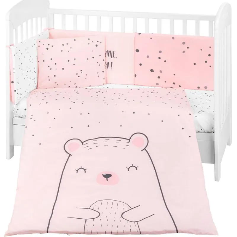 Set textil Cuna 6 piezas Bear Rosa*KIKKABOO New