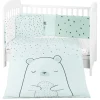 KIKKABOO Ropa De Cuna-Set textil Cuna 6 piezas Bear Menta