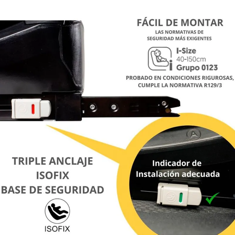 Silla coche Alea 40-150cm c/ pata Gris*INTERBABY
