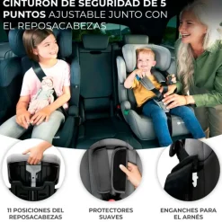 KINDERKRAFT Sillas De Coche Sin Isofix-Silla coche Comfort Up i-Size 75-150 Black