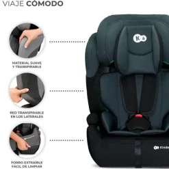 KINDERKRAFT Sillas De Coche Sin Isofix-Silla coche Comfort Up i-Size 75-150 Black