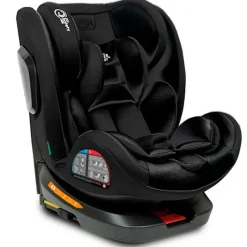 INTERBABY Sillas Con Isofix De 40 A 150 Cm (0 A 12 Años)-Silla coche Giratoria Aruna de 40 a 150 cm Negra + Regalo
