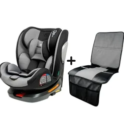 INTERBABY Sillas Con Isofix De 40 A 150 Cm (0 A 12 Años)-Silla coche Giratoria Aruna de 40 a 150cm Gris + Regalo
