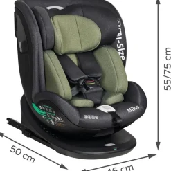MS Sillas Con Isofix De 40 A 150 Cm (0 A 12 Años)-Silla coche Milos 40-150cm top tether Gris / Verde