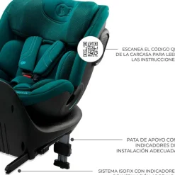 Silla coche Xrider2 I-Size 40-150 cm c/pata green*KINDERKRAFT Discount