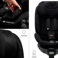 KINDERKRAFT Sillas Con Isofix De 40 A 150 Cm (0 A 12 Años)-Silla coche Xrider2 I-Size 40-150 cm c/pata Negra + Regalo