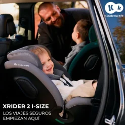 KINDERKRAFT Sillas Con Isofix De 40 A 150 Cm (0 A 12 Años)-Silla coche Xrider2 I-Size 40-150 cm c/pata Negra + Regalo