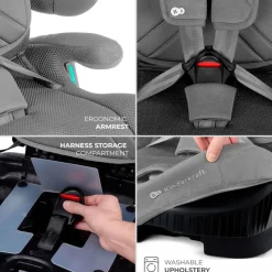 KINDERKRAFT Sillas Con Isofix De 75 A 150 Cm (1 A 12 Años)-Silla de coche Fix2go 75-150 Grey