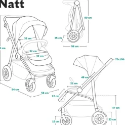 Silla paseo Natt 22kg Black Onyx*LIONELO Discount