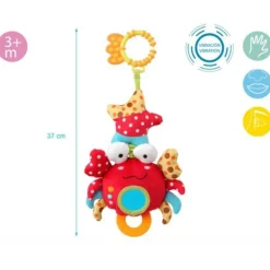 KIOKIDS Jueguetes De Primera Infancia-Sonajero Con Vibración Cangrejo