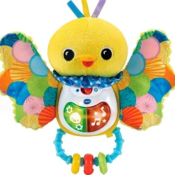 VTECH Primera Infancia Y Preescolar-Sonajero Pajarito de Tela Melodías y Sensaciones
