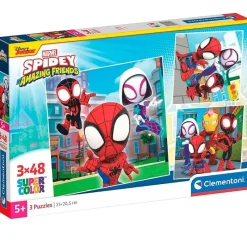 CLEMENTONI Puzzles Y Construcciones-Spidey Puzzle 3x48 Piezas