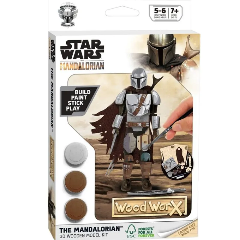 SELECCION DRIM Juegos De Construcción|Juegos De Madera-Star Wars Mandalorian Pack Madera Mando