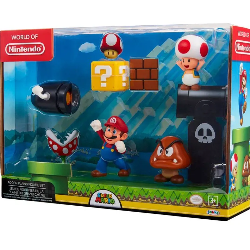 JAKKS PACIFIC Figuras Videojuegos|Figuras Y Figuras De Acción-Super Mario Playset Mundo