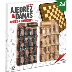 CAYRO Juegos De Mesa-Tablero Ajedrez y Damas Madera