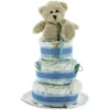 EXCLUSIVO DRIM Regalos De Nacimiento-Tarta de pañales de tres pisos Osito con accesorios azul