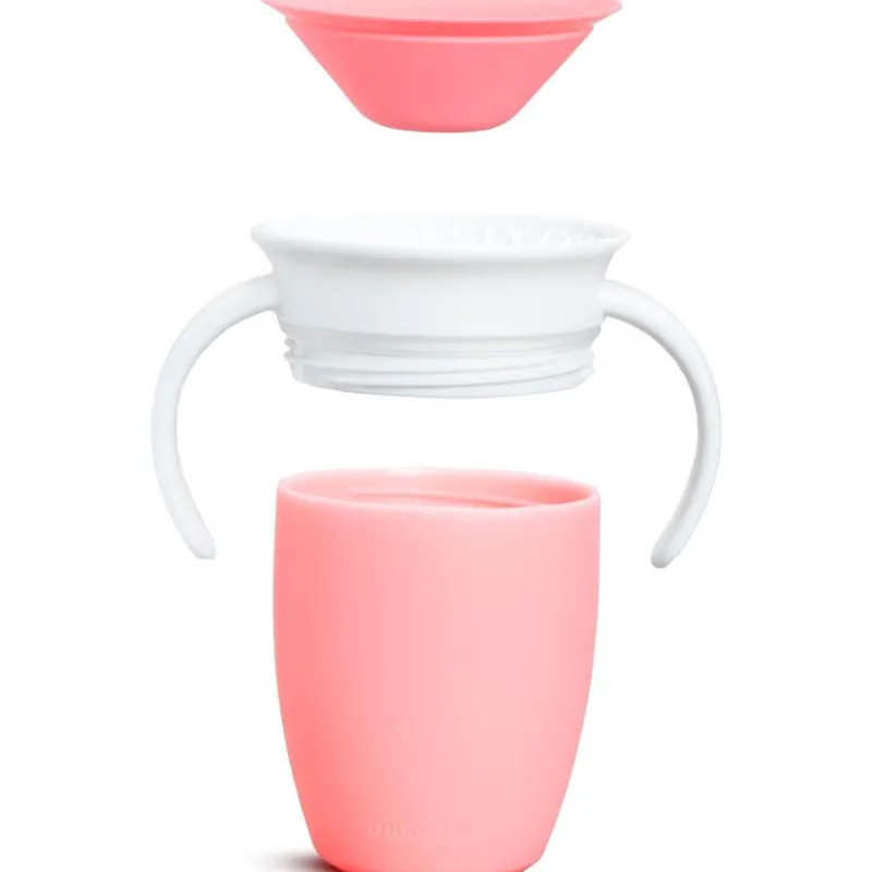 MUNCHKIN Botellas Y Cantimploras-Taza 360º con asas 207ml rosa