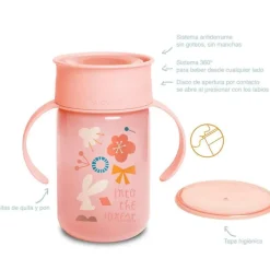 SUAVINEX Botellas Y Cantimploras-Taza 360º +12m de 340ml Forest Rosa