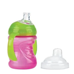 NUBY Botellas Y Cantimploras-Taza Anti Goteo doble asa 240 ml Rosa