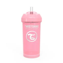 TWISTSHAKE Botellas Y Cantimploras-Taza con Caña 360 Ml +12 Meses Rosa Pastel