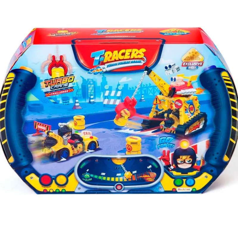 MAGIC BOX Figuras Y Figuras De Acción-T-Racers Playset Turbo Crane Challenge