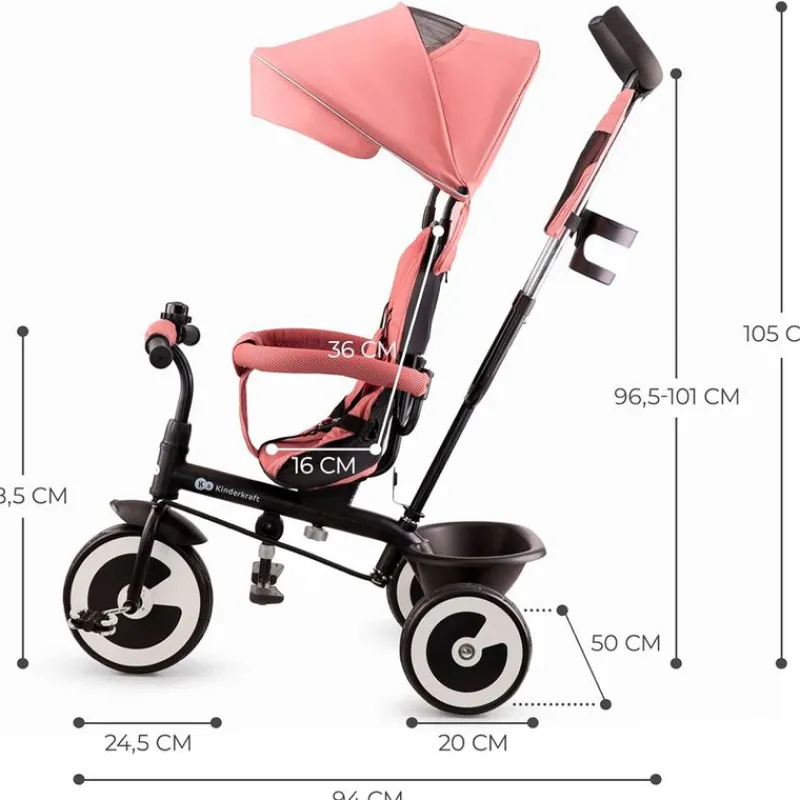 KINDERKRAFT Triciclos|Triciclos-Triciclo Aston Pink