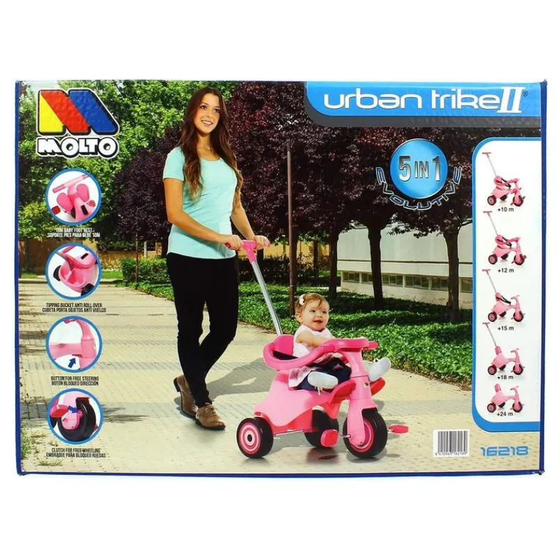 MOLTO Bicicletas, Correpasillos Y Triciclos-Triciclo Urban Trike II Rosa