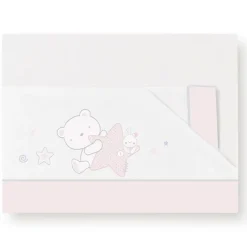 Triptico sabanas de cuna de 120*60 Peluche Rosa*MON BABY Best