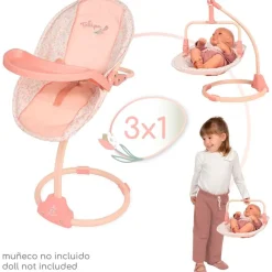 DECUEVAS Juegos Y Juguetes De Imitación|Muñecas-Trona Columpio de Muñecas Tulipe 3x1