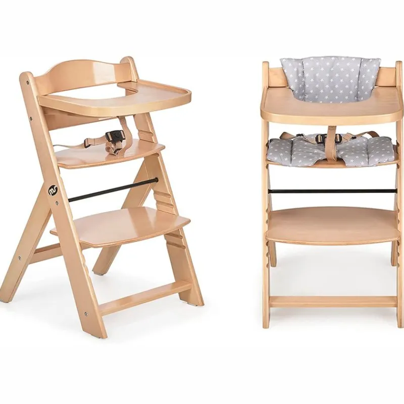 Trona Madera con cojín Full Gris*MS Hot