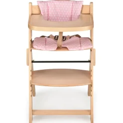 Trona madera plegable con cojín Full Rosa*MS Best